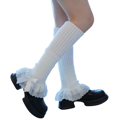 [GMBYLBY] Fairycore Ribbed Knit Leg Warmer Socks Tiered�t�������[�X�g�������b�O�X���[�u�����̂��߂̓��{�̊Â��{�E�m�b�g�u�[�c�J�o�[