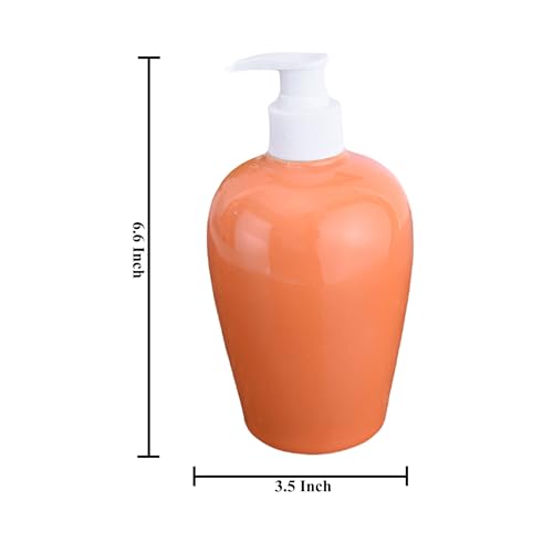 Image of Ceramic Liquid Soap Dispenser, 450 ml, Terracotta | Refillable Pump Bottle for Hand Wash, Lotion, Shampoo & Kitchen Use, 1 Piece