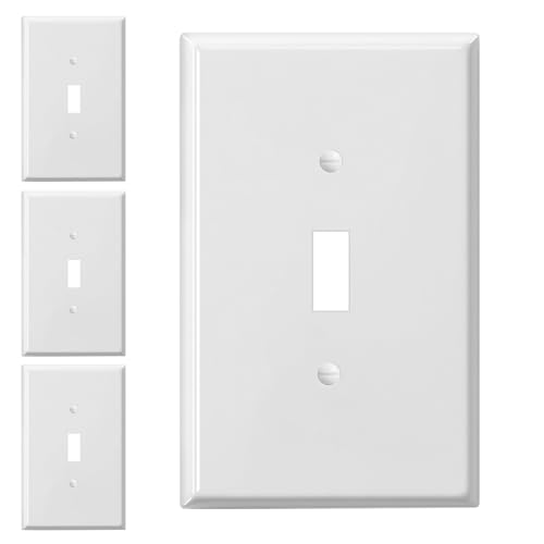 Oversized Toggle Light Switch Wall Plate 20Pack Jumbo Light Switch Cover Oversize 1-Gang 5.5 x 3.5 for Singlegang Toggle Switches White (Over-Size Decorator 4 Pack)