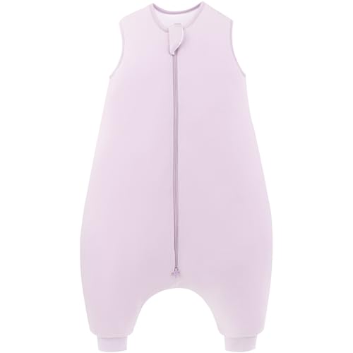 PurComfy Supersoft Toddler Sleep Sack with Feet 1.0 TOG Premium Bamboo Viscose Sleep Bag Walker with Legs 12-18-24-2t-4t-5t Lilac X-Large