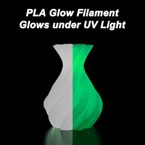 Image of PLA Force Glow Green Filament, Glow in Dark Filament 1.75mm, 1KG | Toughened Glow Green 3D Filament Features Vibrant UV-activated Glow in the Dark Effects