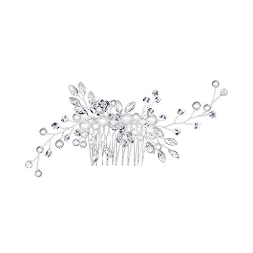 LLLucky mariée Peigne à Cheveux Fleur Femmes Perles Bijoux Bijoux Cheveux déco Ornements coiffes de Mariage mariée Cheveux Accessoires Cover