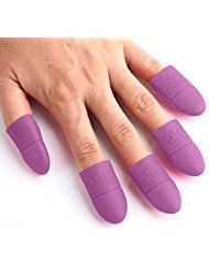 Wearable Nail Soakers Pad Holder, UV Gel Polish Remover Caps Tips, Acrylic Off or Nail Art Removal Tools. 10 Pieces Fingers, Reusable Silicone, PURPLE