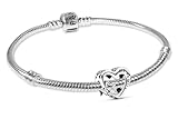 PANDORA Conjunto de regalo: pulsera de mujer con charm de corazón y estrella familiar, lote, conjunto de joyas, plata 925, idea de regalo encantadora 21488 18 cm