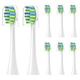 7AM2M AM101/AM105 対応 電動歯ブラシ 替えブラシ、7AM2M AM101/AM105 電動歯ブラシ用の交換用歯ブラシヘッド 8本入（互換性のないAM100/AM105C/AM110） (white, S)