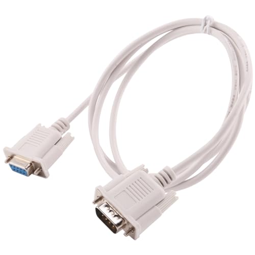 Pasuihcay RS232 DB9 9 Pin Male to Female Serial Port Cable Industrial Adapter 1., white, 036047