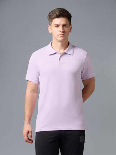 Image of TECHNOSPORT Men's Regular Fit Half Sleeve Polo T-Shirt with Collar, ELASTO Plus Quick Dry Moisture Wicking Polo Tee for Gym Sports Golf and Casual Wear
