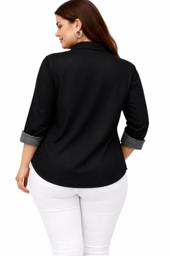 Image of Fancy Full Sleeve Washed Denim Shirt for Women