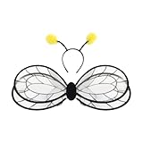 predolo Bienenflügel und Stirnband – Kreative Kostümrequisiten für Tanzveranstaltungen, Rollenspiele und, Schwarz