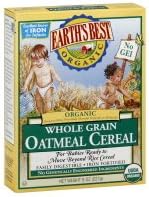 Earth's Best Organic Oatmeal Cereal,. Whole Grain, 8 oz. (Pack of 6)