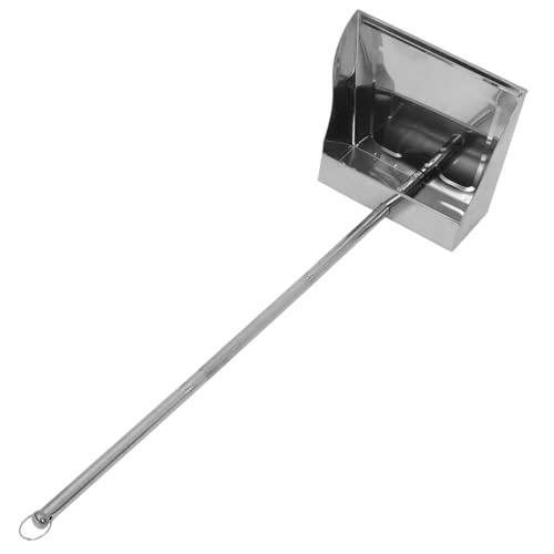 MAGICLULU Recogedor de Acero Inoxidable Gran Capacidad y Mango Largo, Pala de Basura Ancha Resistente para Limpieza Doméstica Interior y Exterior