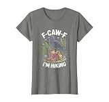 F-CAW-F Raven Crow I'm Hiking T-Shirt, Women, Olive Heather, Large