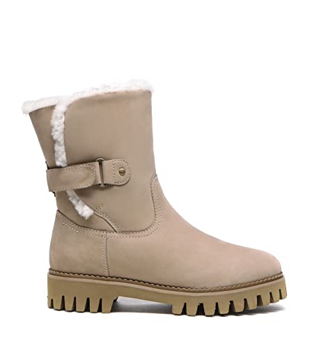 mid calf boots for women sheepskin