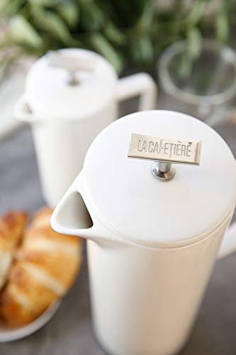 La Cafetière Cafetera Viena Grande de Prensa Francesa de Cerámica, 4 Tazas en Caja de Regalo 1.2L, Blanco - Imagen 8