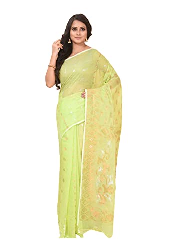 Sari Dhakai Jamdani de algodón indio con zari de cobre y plata ropa de mujer musulmana 945d