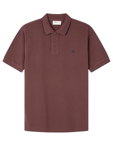 Springfield SS Polo Piqué Flameado con Embro8Idery De Árbol. 100% Algodón Bci, Wine, S