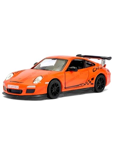 Image of 1:36 Porschee GT3 RS 2010 Alloy Sports Car Model - Diecast Metal Pull Back Toy with Openable Doors, Inertia Action, Collectible Car for Kids & Adults-Orange