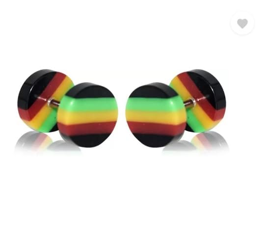 Indian Flag Colour(Multicolour) Stud 316L Screw Earring for Men | Women (1 Pair) Plastic Stud Earring-image-32