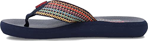 Skechers Skechers Cali Women's womens Asana - Mixed Signals Flip Flop, Navy Multi, 9 US