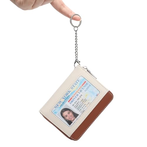 Image of GAEKEAO Wallet Women RFID Blocking Leather Credit Card Holder Compact Small Womens Wallet with ID Window Zipper Coin Pocket