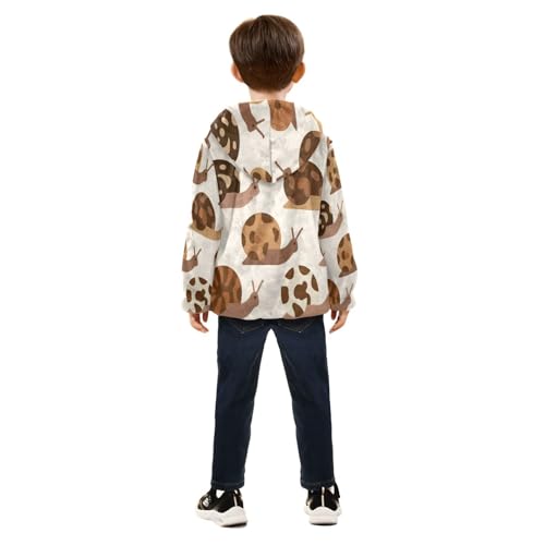 Snail Pattern with Brown Spots Toddler Fleece Jacket Girl Boys Hooded Fleece Jacket Coat Warm Outwear Zip-up 3-10T4