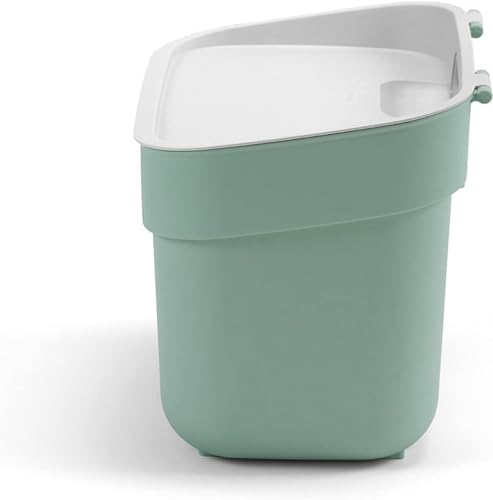 CURVER Mülleimer Ready To Collect 5 l – verwendbar aus Kompost – mit Wandhalterung für Wand oder Tür – Küche, Badezimmer, Waschküche – 100% recycelt, grün