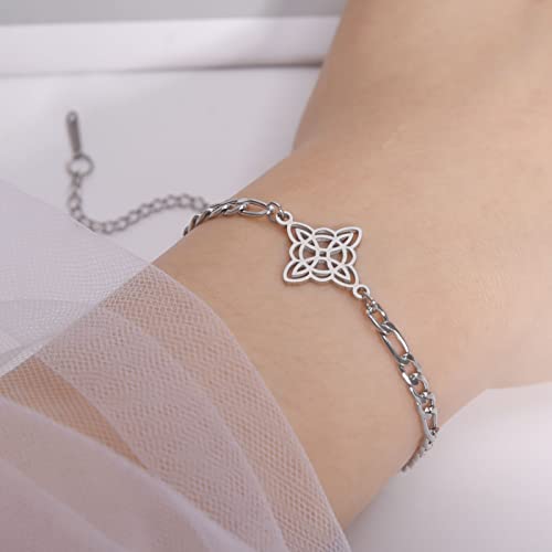 Amaxer Witch Knot Bracelet Witchcraft Amulet Pendant Charm Bracelet for Unisex Adjustable Ropechain Stainless Steel Linkchain2
