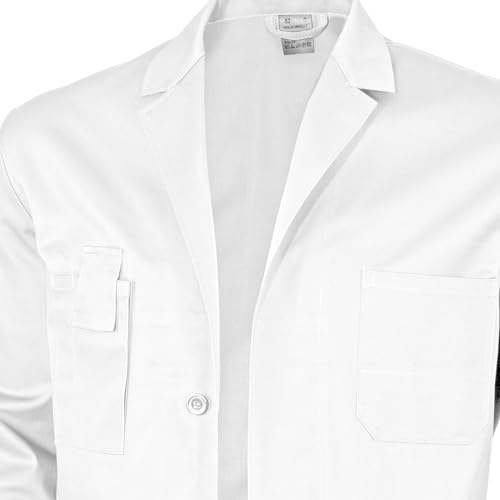 Qualitex Basic Berufsmantel Unisex 240 Farbe: Weiß Größe: 52 – Bild 3