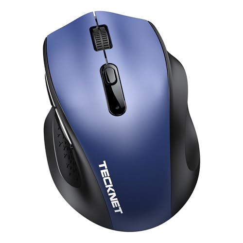 TECKNET Bluetooth Wireless Mouse, Dual BT 5.2/2.4G, Silent Click, Blue