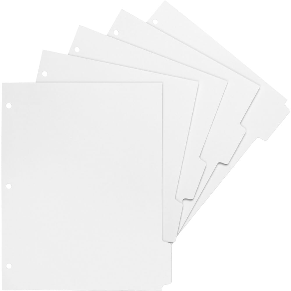 S.p. Richards empresa print-on Tab divisores, 90 Luz, carta, 3-hp, 50 hojas por caja, White (spr02077)
