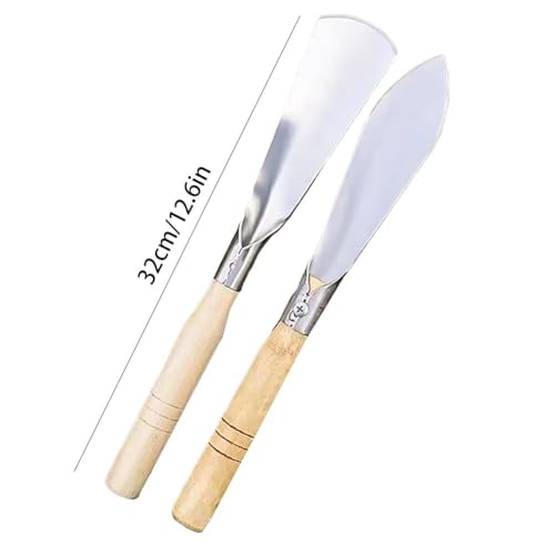 Set de 2 palas de jardinería con mango de madera miniatura 7