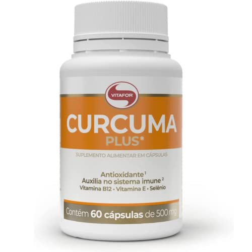 Kit Curcuma Plus 60 Cápsulas Branco Vitafor + Porta Capsulas