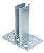 Produktbild Alberts 686055 Pfostenträger für Zaunpfosten für Doppelstabmatten | zum Aufschrauben | feuerverzinkt | Platte 150 x 100 mm | für Pfosten 60 x 40 mm