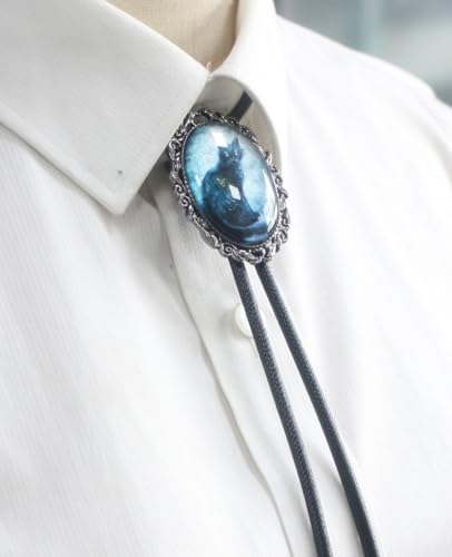 Image of PEARLY JUN Bolo Tie for Women Men Flower Rose Western Cowboy Brown Leather Country Style String Vest Gifts