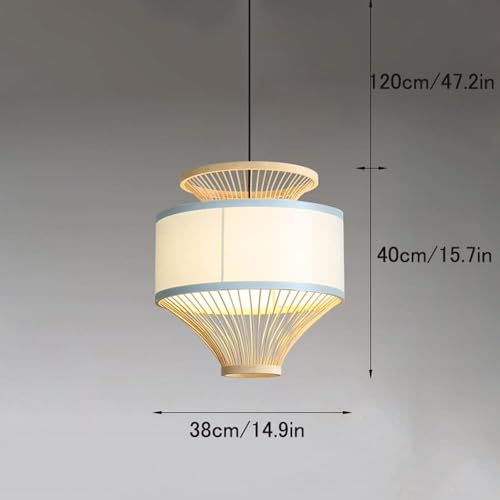 Suspension en Bambou Tissé Main Style Chinois Éclairage Premium