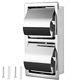 SCDGRW Double Roll Recessed Toilet Paper Holder Staless Steel Toilet Paper Holder Bathroom Wall Moun