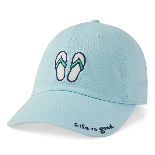 Casquette Chill Cap Life is Good avec broderie tongs visière courbée bleu doux