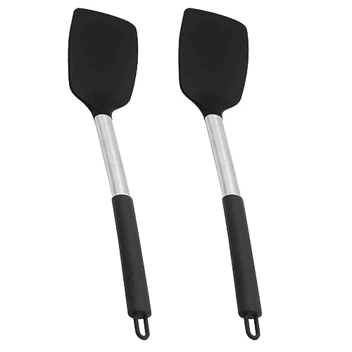 Spactz 2 x Antihaft-Spatel aus Silikon mit aus Edelstahl, hitzebeständig bis 480 ° F, Plattenspieler für Lebensmittel,