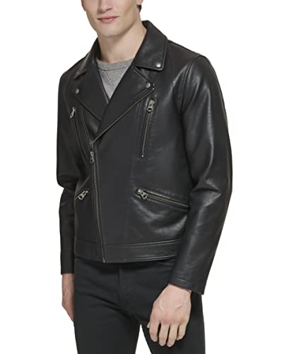 Levi's Men's Faux Leather Motorcycle Jacket, Black Multi Zip, Medium - image 3