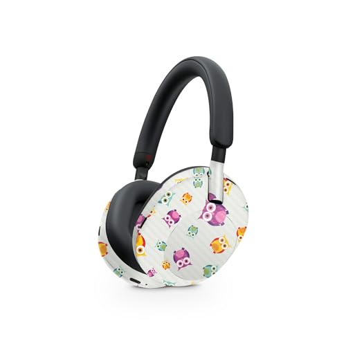 Image of MightySkins Carbon Fiber Skin Compatible with Sony WH-1000XM5 Headphones - Owls | Protective, Durable Textured Carbon Fiber Finish | Easy to Apply, Remove, and Change Styles