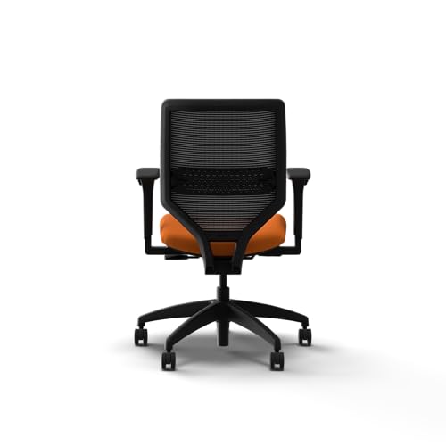 Image of HON Solve Office Chair, Ergonomic Office Chair Mesh Back Support, Adjustable Lumbar Support, Height Adjustable Arms, Black Frame, Apricot