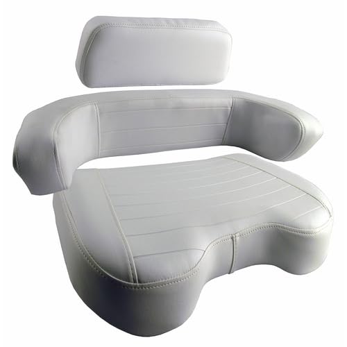Seat Cushion Set - 3 Piece Super Deluxe Style Embossed Vinyl White fits Allis Chalmers 180 185 190 190XT 200 210 220