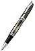 Xezo Handmade Rollerball Pen in Tungsten Metallic Finish with Tahitian Black Mother of Pearl (Maestro Black MOP Tungsten RPL). No Two Alike