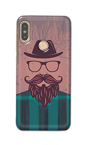 Image of PRINTFIDAA Man Icon with Beard Shirt Hipster Printed Designer Hard Case for Redmi Note 5 Pro Back Cover -(e) RPM1001