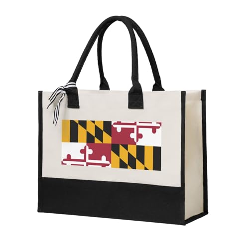 Sac fourre-tout Maryland en toile de qualité supérieure grand modèle imprimé