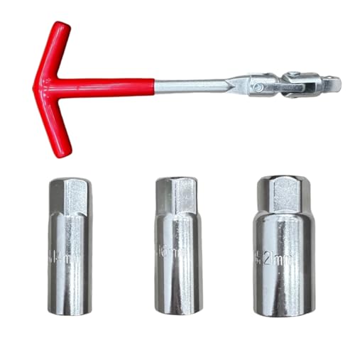 Spark Plug Socket Wrench T-Handle Universal (14mm/16mm/21mm) Spark Plug Socket Spark Plug Remover and Installer Tool for Motorcycles Lawn Mowers and Small Motor Vehicles etc.