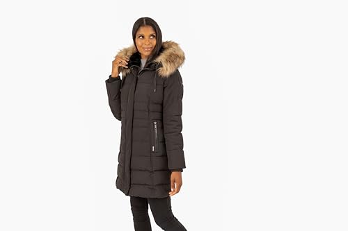 NINE WEST Faux Fur Collar Long Puffer Coat by Nine West - Image 3
