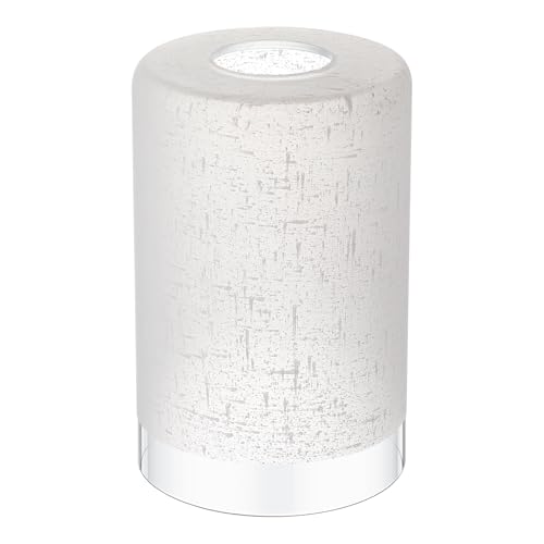 Image of Teenyyou 1 Pcs White Linen Frosted Glass Shade Replacements for Pendant Light Fixtures Glass Lamp Shade Cover, 1-5 /8 Inch Fitter E26 Base, 4 inchw x 6 inchh, Replacement Lamp Globe for Chandelier Wall Sconce