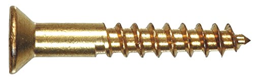 Hillman 385726 9 x 1 in. Brass Wood Screws Box of 100