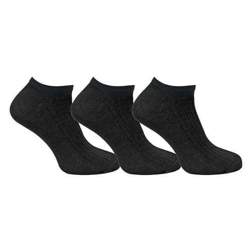 Kids 3 Pack 100% Cotton Sneaker Socks | Sock Snob | Short Low Cut Ankle Socks (13-4, Black)2